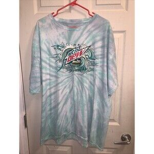 Rare Tie Dye Baja Blast Mtn Dew Soda Promo Shirt Sz 2XL Y2K